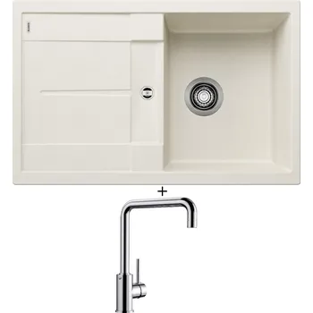 Kuchyňský dřez Granitový dřez SET Blanco METRA 45 S bílá soft 527106 + Blanco MILI chrom 519413