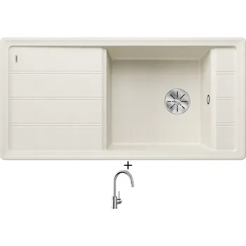 Granitový dřez Granitový dřez SET Blanco FARON XL 6 S bílá soft 527082 + Blanco MIDA-S chrom 521454