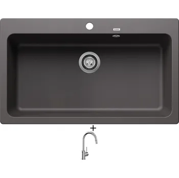 Granitový dřez Granitový dřez SET Blanco NAYA XL 9 šedá skála 521813 + Blanco MIDA-S chrom 521454