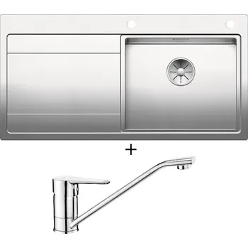 Nerezový dřez Nerezový dřez SET Blanco DIVON II 5 S-IF nerez hedvábný lesk s excentrem 521660 + Deante CORIO BFC 060M chrom