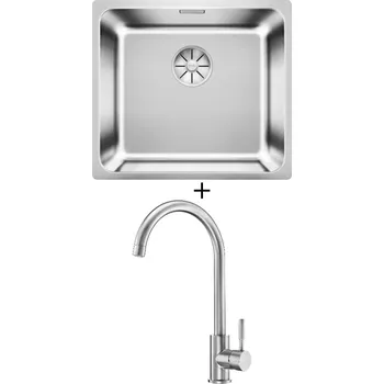 Nerezový dřez SET Blanco SOLIS 450-IF nerez kartáčovaný 526121 + Deante LIMA BBM F62M nerez