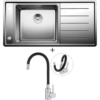 Nerezový dřez Nerezový dřez SET Blanco ANDANO XL 6 S-IF nerez hedvábný lesk 523000 + Deante NEO LUNO BOC B720 nerez