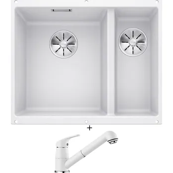 Granitový dřez Dřez pod desku SET Blanco SUBLINE 340/160 U bílá 523552 + Blanco DARAS-S bílá 517735