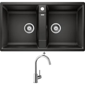 Granitový dřez Granitový dřez SET Blanco ZIA 9 černá 526029 + Blanco MIDA chrom 517742