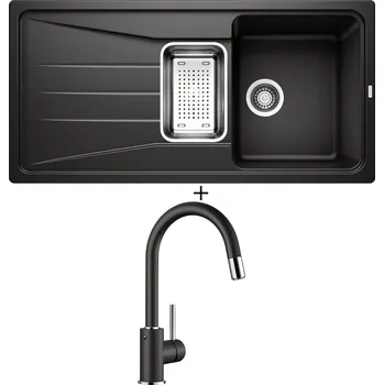 Granitový dřez Granitový dřez SET Blanco SONA 6 S černá + nerezová miska + Blanco MIDA-S černá 526146