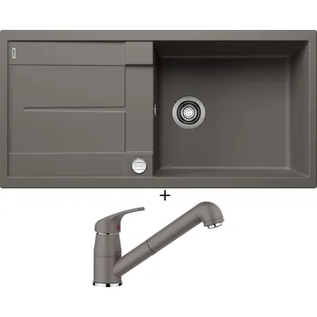 Granitový dřez Granitový dřez SET Blanco METRA XL 6 S šedá vulkán + excentrické ovládání + Blanco DARAS-S šedá vulkán 526936