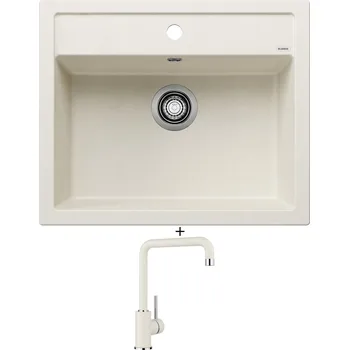 Kuchyňský dřez Granitový dřez SET Blanco DALAGO 6 bílá soft + Blanco MILI bílá soft 527461