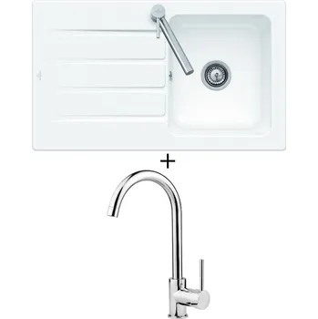 Keramický dřez Keramický dřez SET Villeroy & Boch Architectura 860.0 keramika bílá + Deante ASTER 062 M chrom