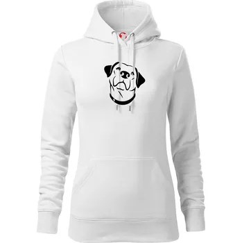 Dámská mikina Labrador obrys - Mikina dámská Cape s kapucí - XL ( Bílá )