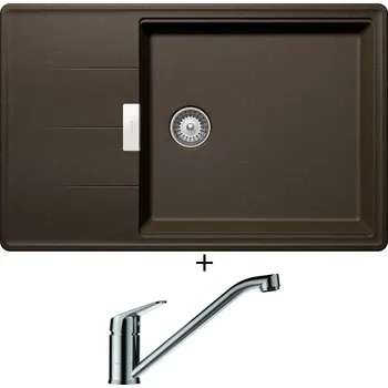 Granitový dřez Granitový dřez SET Schock TIA D-100LS Bronze + Schock EVINAS 577000 nerez