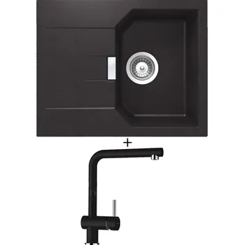 Granitový dřez Granitový dřez SET Schock MANHATTAN D-100XS Nero + Schock EPOS 540120 Nero