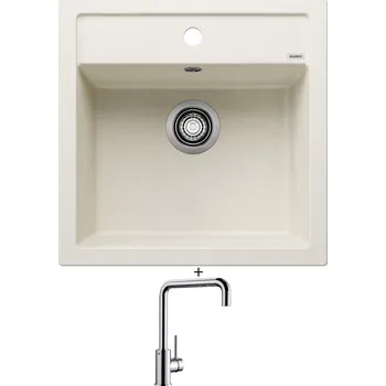 Kuchyňský dřez Granitový dřez SET Blanco DALAGO 5 bílá soft + Blanco MILI chrom 519413