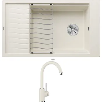 Granitový dřez Granitový dřez SET Blanco ELON XL 8 S bílá soft 527072 + odkapová mřížka + Blanco MIDA bílá soft 526966