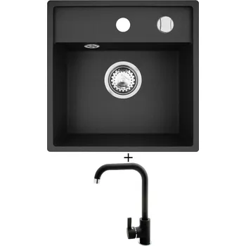 Granitový dřez SET Pyramis CAMEA MINI (40x40) 1B černá + Pyramis SILVIO černá