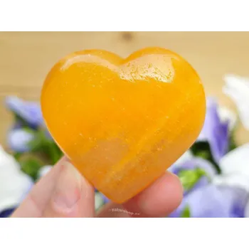 Přírodní kámen Oranžový kalcit srdce z Pákistánu 98g