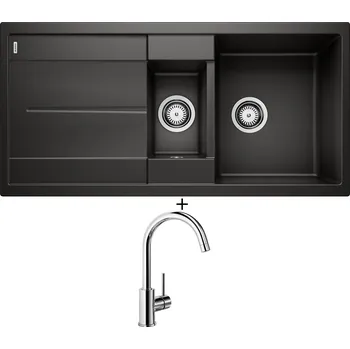 Granitový dřez Granitový dřez SET Blanco METRA 6 S černá 525927 + Blanco MIDA chrom 517742