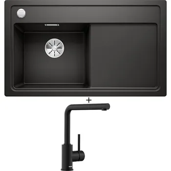 Granitový dřez Granitový dřez SET Blanco ZENAR 45 S černá 526034 + Blanco MILA černá matná 526657