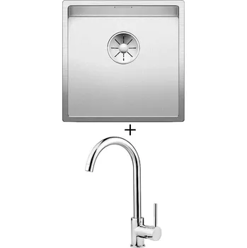 Nerezový dřez Dřez pod desku SET Blanco CLARON 400-U nerez Durinox 523385 + Deante ASTER 062 M chrom