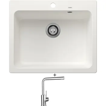 Granitový dřez Granitový dřez SET Blanco NAYA 6 bílá 519641 + Blanco MILA chrom 519414