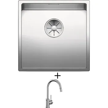 Nerezový dřez Dřez pod desku SET Blanco CLARON 400-U nerez hedvábný lesk 521573 + Blanco MIDA-S chrom 521454