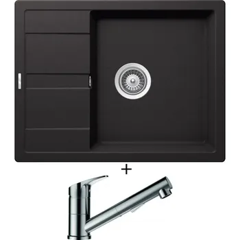 Granitový dřez Granitový dřez SET Schock MANHATTAN D-100 Nero + Schock EVINAS 577120 nerez