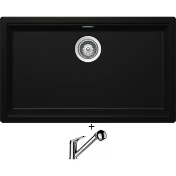 Granitový dřez Dřez pod desku SET Schock KIRUNA N-100XL U Night + Schock COSMO 525122 chrom
