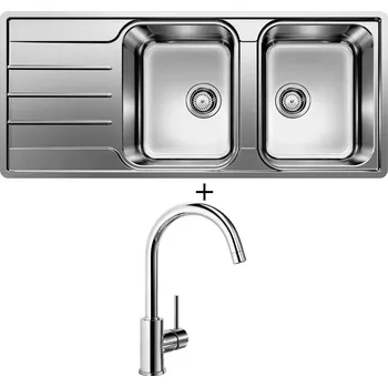 Kuchyňský dřez Nerezový dřez SET Blanco LEMIS 8 S-IF nerez kartáčovaný 523036 + Blanco MIDA chrom 517742