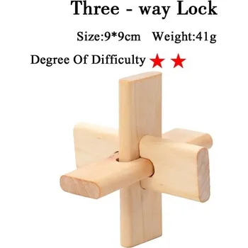 Hlavolam Dřevěný hlavolam - Třícestný zámek