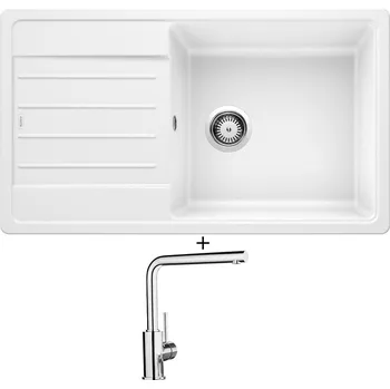 Granitový dřez Granitový dřez SET BLANCO LEGRA XL 6 S bílá 523328 + Blanco MILA chrom 519414