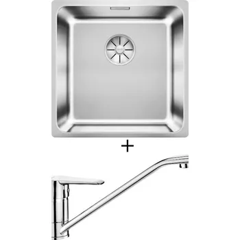 Dřez pod desku SET Blanco SOLIS 400-U nerez kartáčovaný 526117 + Deante CORIO BFC 060M chrom