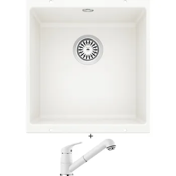 Kuchyňský dřez Dřez pod desku SET Blanco ROTAN 400 U bílá 521334 + Blanco DARAS-S bílá 517735