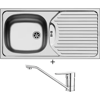 Nerezový dřez Nerezový dřez SET Pyramis CA1 nerez + Deante CORIO BFC 060M chrom