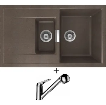 Granitový dřez Granitový dřez SET Schock MONO D-150 Bronze + Schock COSMO 525122 chrom