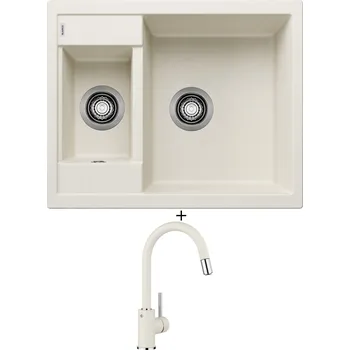 Granitový dřez Granitový dřez SET Blanco METRA 6 bílá soft 527113 + Blanco MIDA-S bílá soft 526968