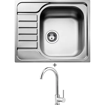 Nerezový dřez Nerezový dřez SET Teka CLASSIC 1B 1/2D 580 X MC nerez + Deante ASTER 062 M chrom