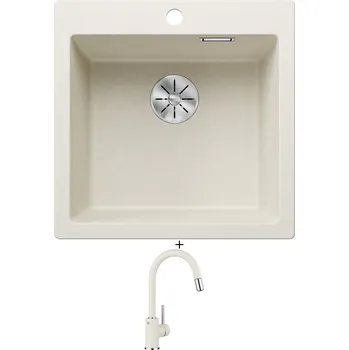 Granitový dřez Granitový dřez SET Blanco PLEON 5 bílá soft 527135 + Blanco MIDA-S bílá soft 526968