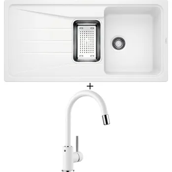 Granitový dřez Granitový dřez SET Blanco SONA 6 S bílá + nerezová miska + Blanco MIDA-S bílá 521457