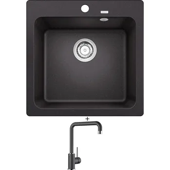 Kuchyňský dřez Granitový dřez SET Blanco NAYA 5 antracit 526579 + Blanco MILI antracit 523103