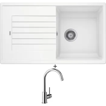 Kuchyňský dřez Granitový dřez SET Blanco ZIA 5 S bílá 520515 + Blanco MIDA chrom 517742