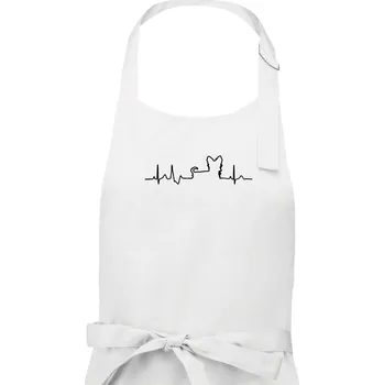 Kuchyňská zástěra Jorkšírský teriér EKG - Pánská zástěra na vaření - Univerzální velikost ( Bílá )