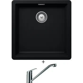 Granitový dřez Dřez pod desku SET Schock GREENWICH N-100 U Puro + Schock EVINAS 577000 nerez