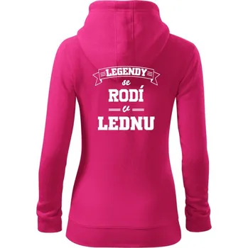 Dámská mikina Legendy se rodí v lednu - Dámská mikina trendy zipper s kapucí - 2XL ( Purpurová )
