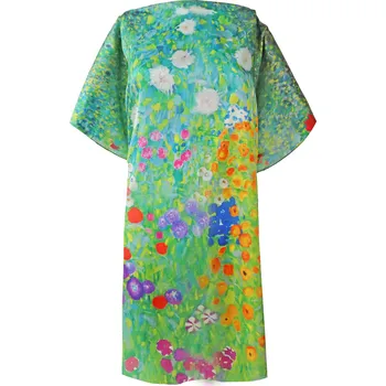 Dámské pončo Plažové pončo malba Květinová zahrada 9001833-17