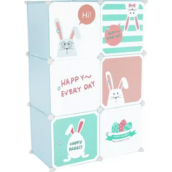 Dětská skříň Dětská modulární skříňka EDRIN - modrá/dětský vzor - SLEVA 3% s kodem radost25