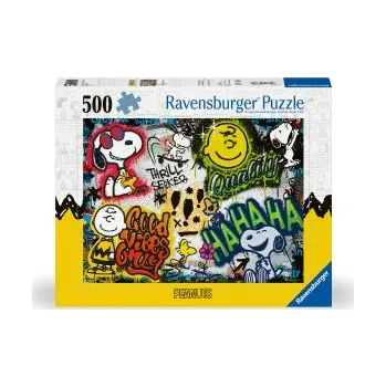 Puzzle Ravensburger Puzzle 12000389 - Peanuts Graffiti - 500 Teile Snoopy Puzzle für Erwachsene und Kinder ab 12 Jahren (DE)