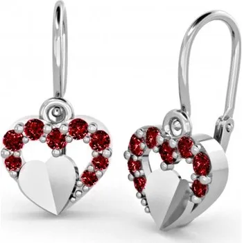 Náušnice Couple, Dětské náušnice Darcy, bílé zlato a červené zirkony, 585-66-3-0357.1B00.0.00.004.14