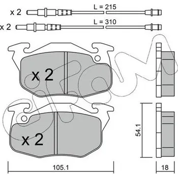 Brzdová destička Sada brzdových destiček, kotoučová brzda CIFAM 822-037-4