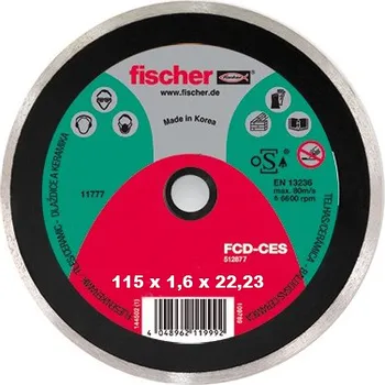 Řezný kotouč FCD-CES DIAMANTOVÝ kotouč fischer keramika celoobvodový Varianta: FCD-CES 125x1,6x22,23 DIA keramika celoob.