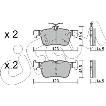 Brzdová destička Sada brzdových destiček, kotoučová brzda CIFAM 822-1040-2