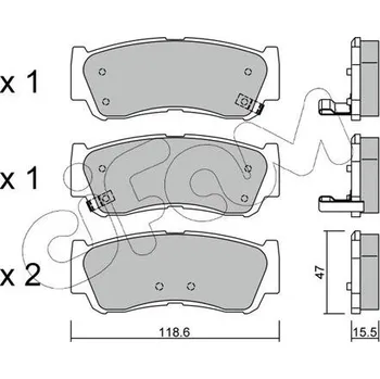 Auto-moto Sada brzdových destiček, kotoučová brzda CIFAM 822-788-0
